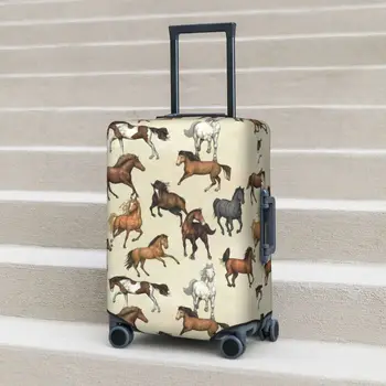 Чехол для чемодана Sunset Horse, Забавный чехол для верховой езды, деловой чехол для отдыха, Практичные принадлежности для багажа